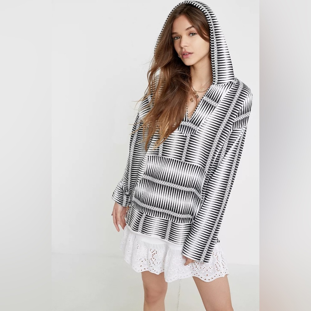 Urban Outfitters Black and White Bodhi Striped Hoodie - Picture 1 of 11
